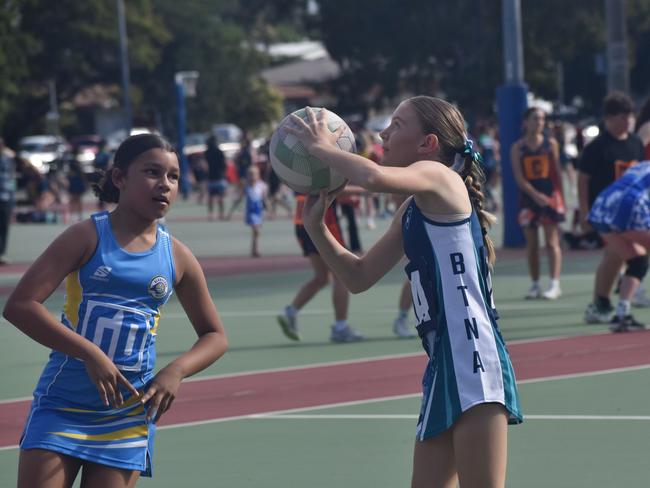 Action from Rockhampton Netball's annual Sullivan's Carnival at Jardine Park, Rockhampton, on May 24, 2025.