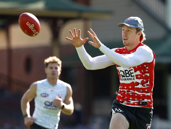 Swans captain Callum Mills is set to return this week from suspension as Sydney’s leaders took more responsibility during the week. Picture: Phil Hillyard