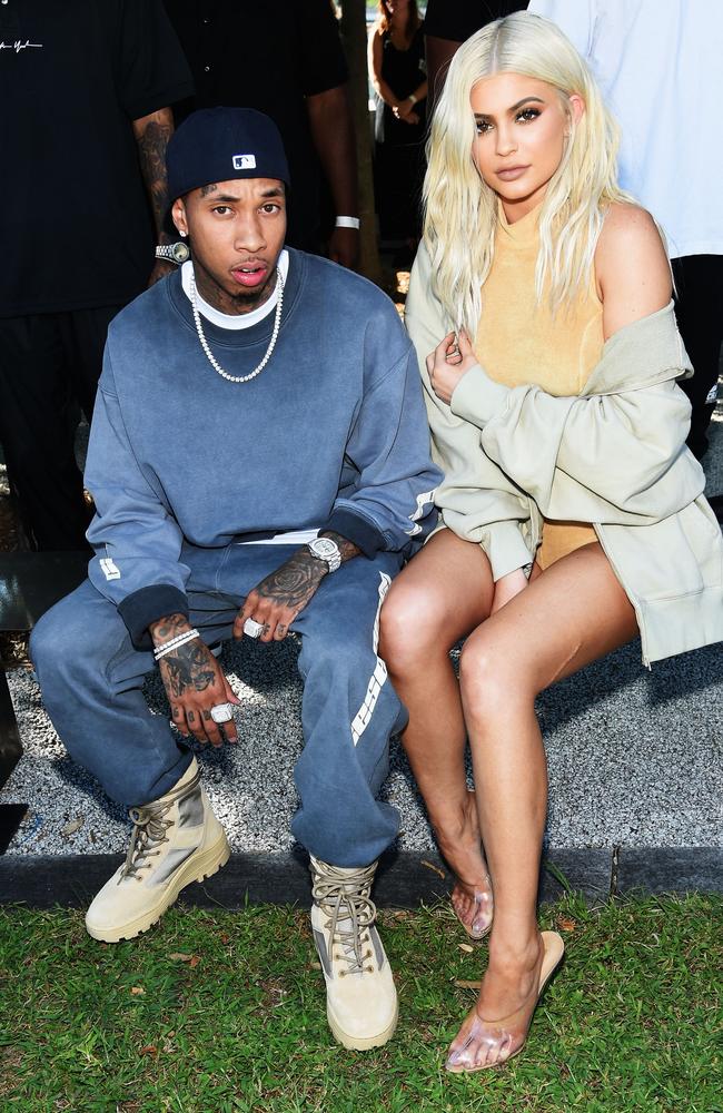 Tyga and Kylie Jenner attend the Kanye West Yeezy fashion show in 2016. Picture: Jamie McCarthy/Getty Images for Yeezy Season 4