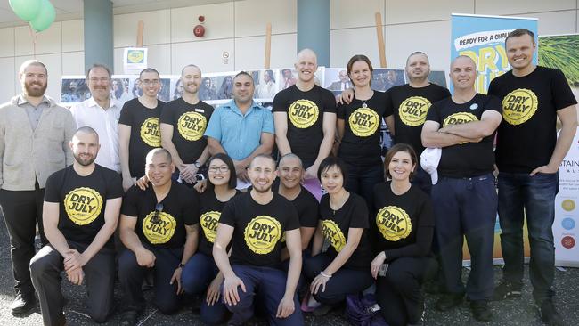 Everyone from Liverpool Hospital that participated in the Dry July Shave Off.