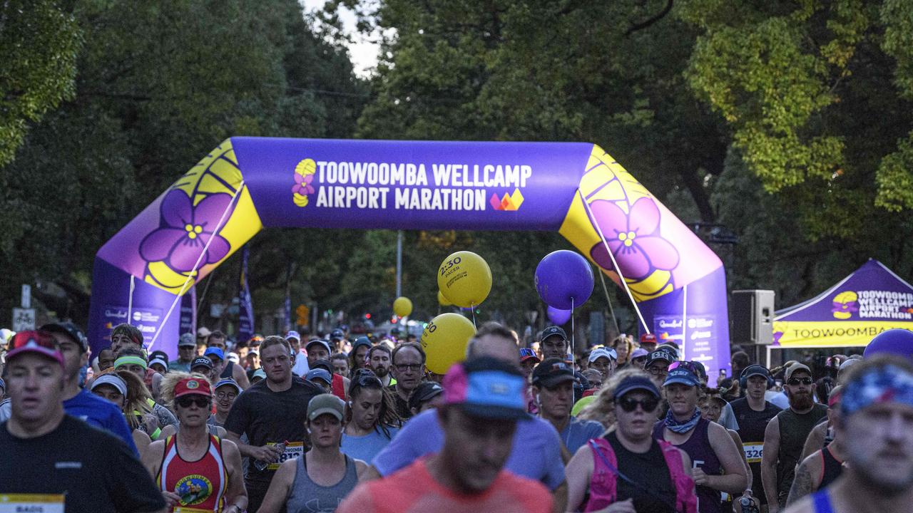 Toowoomba Marathon (and half marathon) starts on Margaret St, Sunday, May 4, 2025. Picture: Kevin Farmer