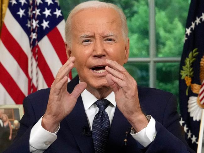 President Joe Biden addresses the nation from the Oval Office of the White House in Washington, Sunday, July 14, 2024, about the assassination attempt of Republican presidential candidate former President Donald Trump at a campaign rally in Pennsylvania. (Photo by Erin Schaff / POOL / AFP)