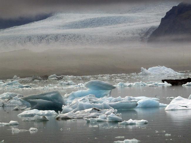 Climate change ... icebergs break off the Vatnajokull Glacier before floating to sea. Picture: AFP