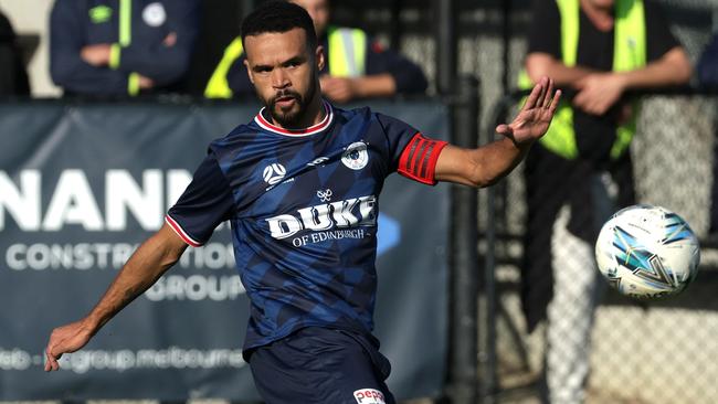 Corey Thomas in action for Moreland City. Picture: Hamish Blair