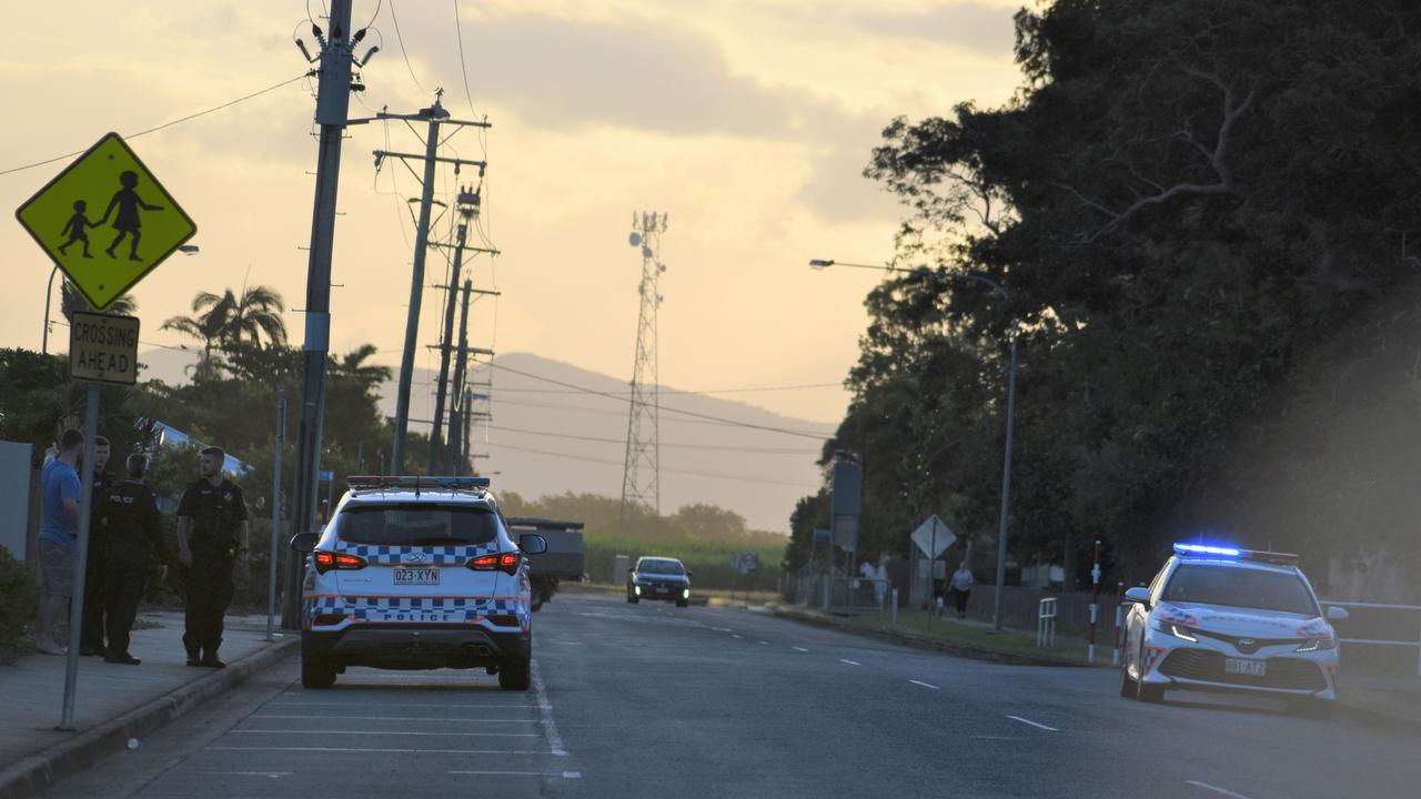 Police interviewed witnesses outside Proserpine State High School following an arrest this afternoon.