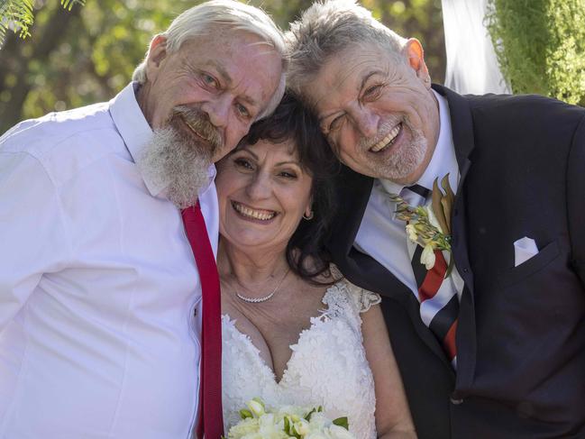 October 7 2022: Chris Harwood marring his bride Rita Romeo in the Rose Garden at Sunnybrae. Picture: Kelly Barnes