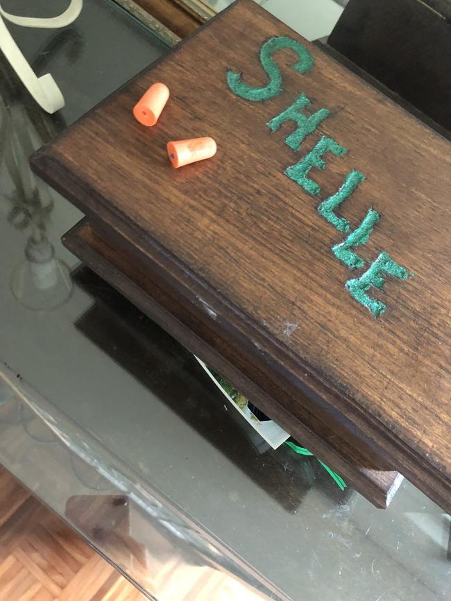 Ear plugs on Lutwyche resident Shelley Threlfall’s hall table. She says she even uses them during the day so she can dampen the constant noise.
