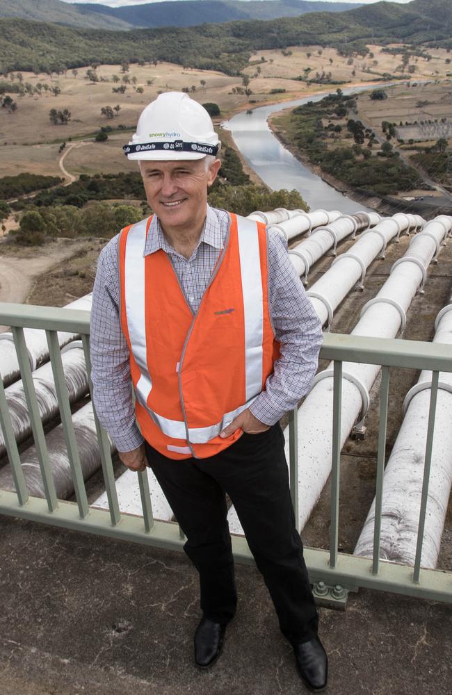 Prime Minister, Malcolm Turnball during a tour of the Tumut No. 3 power station at the Snowy Hydro Scheme today. Picture: Andrew Taylor.