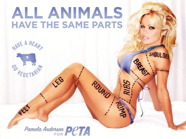 Pamela Anderson in a PETA campaign. Picture: PETA