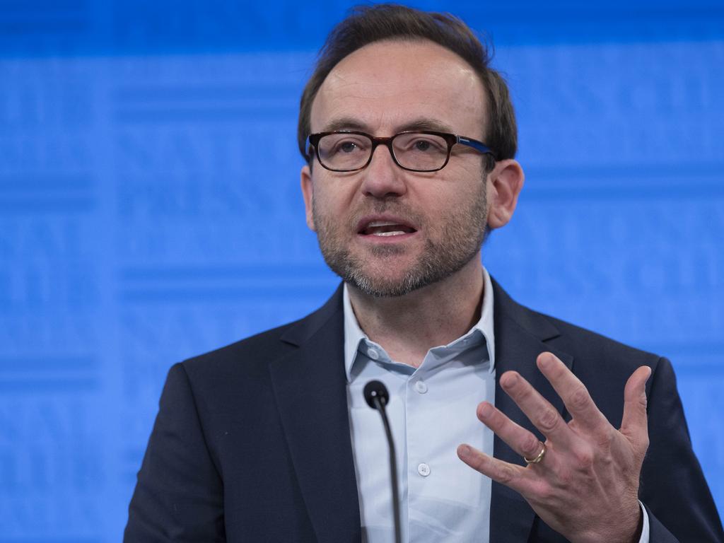 Greens leader Adam Bandt wants to offer Aussie households cash grants to install solar batteries and ditch gas appliances. Picture: NCA NewsWire / Gary Ramage