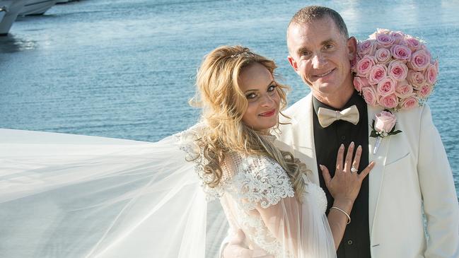 Mike Timoney with wife Ildi Redak on their wedding day.