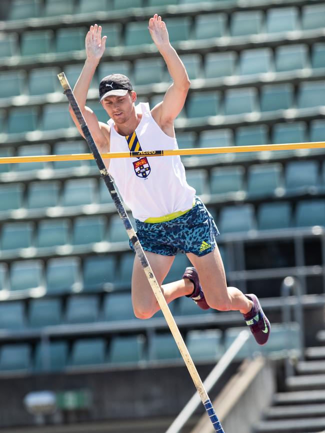 Tom Galvin from Bondi in the pole vault.