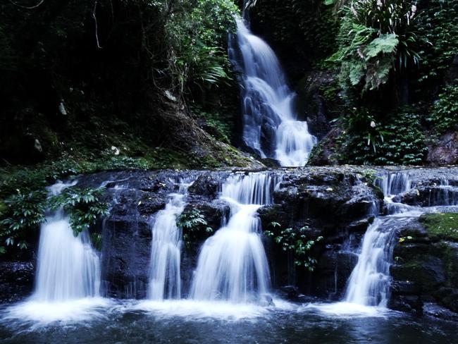 ESCAPE: LAMINGTON NATIONAL PARK .. Peta Murray story ..  The lush elegance of Elabana Falls Lamington National Park.  Picture: Peta Murray