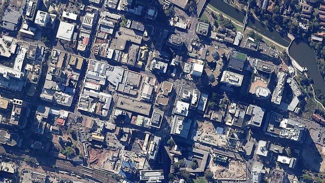 Concrete jungle: An aerial of Parramatta CBD.