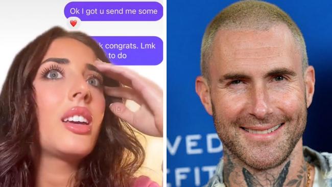 Model Sumner Stroh has shared her alleged DMs from Levine (right).