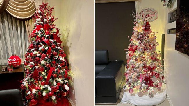 Two of the four trees up this year. Images: Supplied