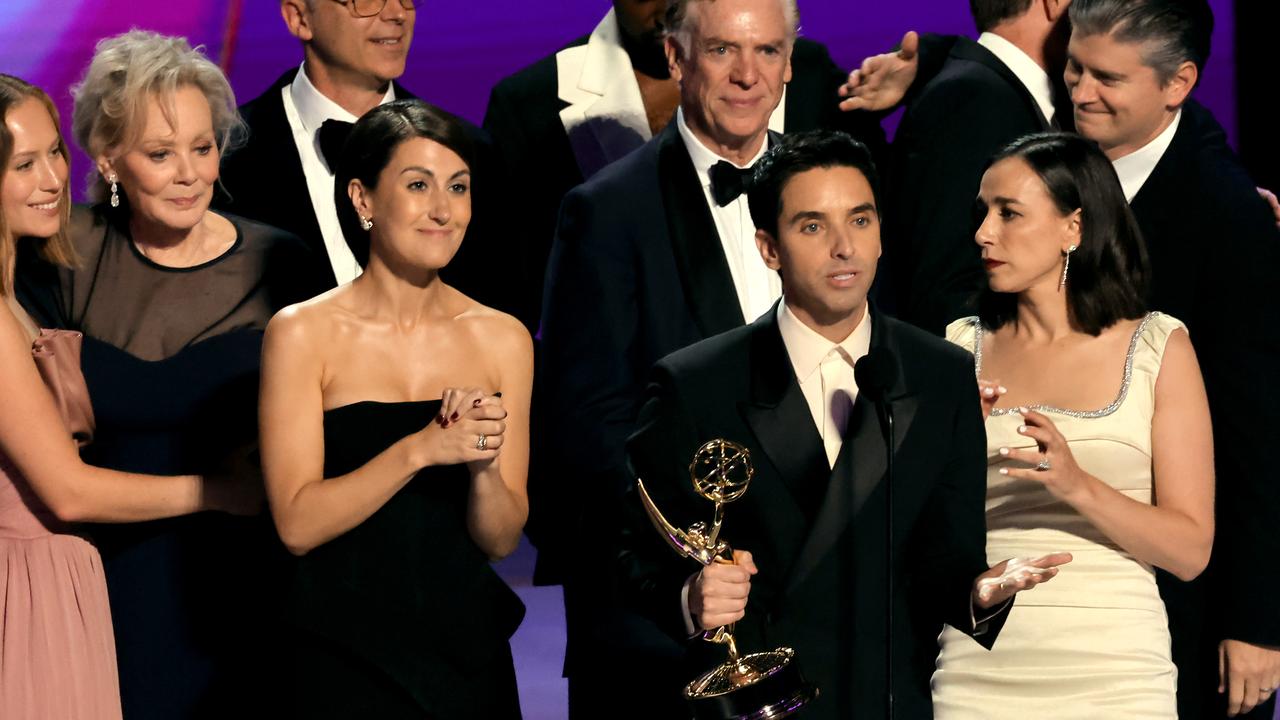 The cast and crew of Hacks accepts the Outstanding Comedy Series award. Picture: Kevin Winter/Getty Images)