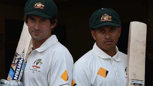 Joe Burns (left) and Usman Khawaja are both vying for spots in Australia’s Test XI.
