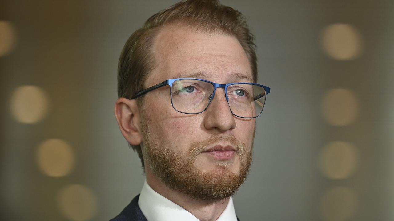 Senator James Paterson accused Labor of trying to avoid handing down its budget in March, with forward estimates forecasting a long string of deficits. Picture: NewsWire/ Martin Ollman