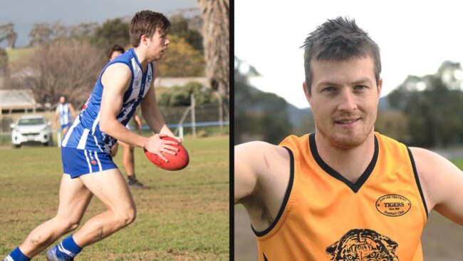 Brock Judd-Smith in action for South Gawler, Brad Mercer at Gawler Central. Sources: South Gawler Football Club/Messenger File.