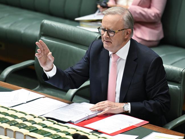 CANBERRA, AUSTRALIA  - NewsWire Photos - February 4, 2025: Prime Minister Anthony Albanese during Question Time at Parliament House in Canberra. Picture: NewsWire / Martin Ollman