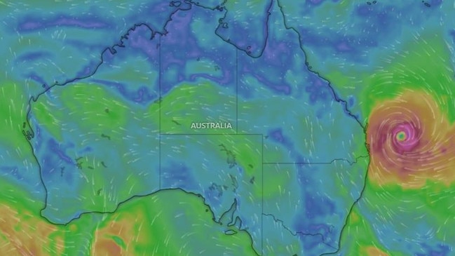 Cyclone Alfred. Picture: Windy.com x