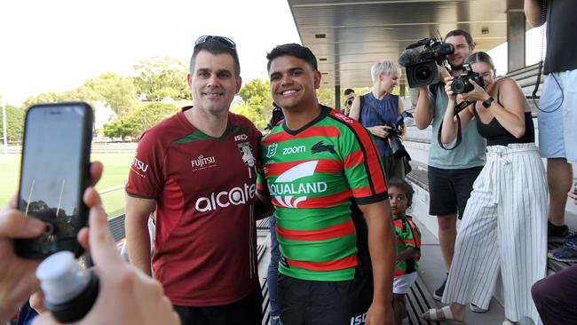 Rabbitohs fans are over the moon with their new man. Photo: Simon Bullard