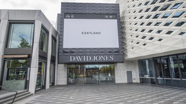 David Jones announced its Eastland store in Ringwood, in Melbourne’s east, would close from January next year. Picture: Supplied