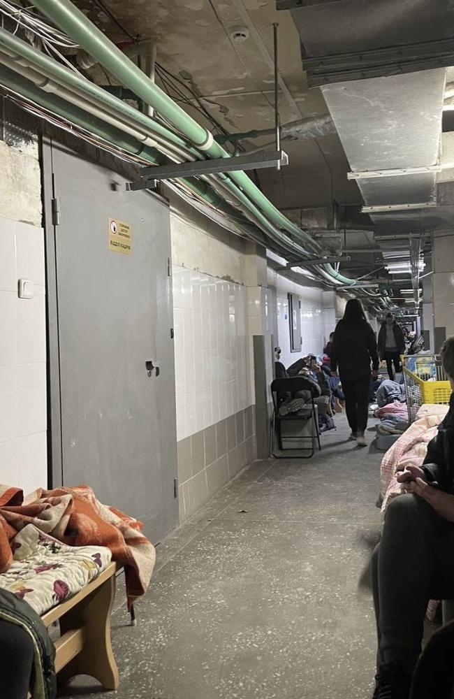 The basement in the hospital where Daryna spent a week. Picture: Supplied