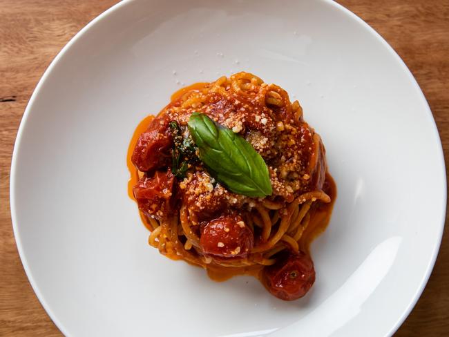 Spaghetti al pomodoro fresco by Chef Enrico Tomelleri, Paski Restaurant, Sydney. Photo: Nikki To