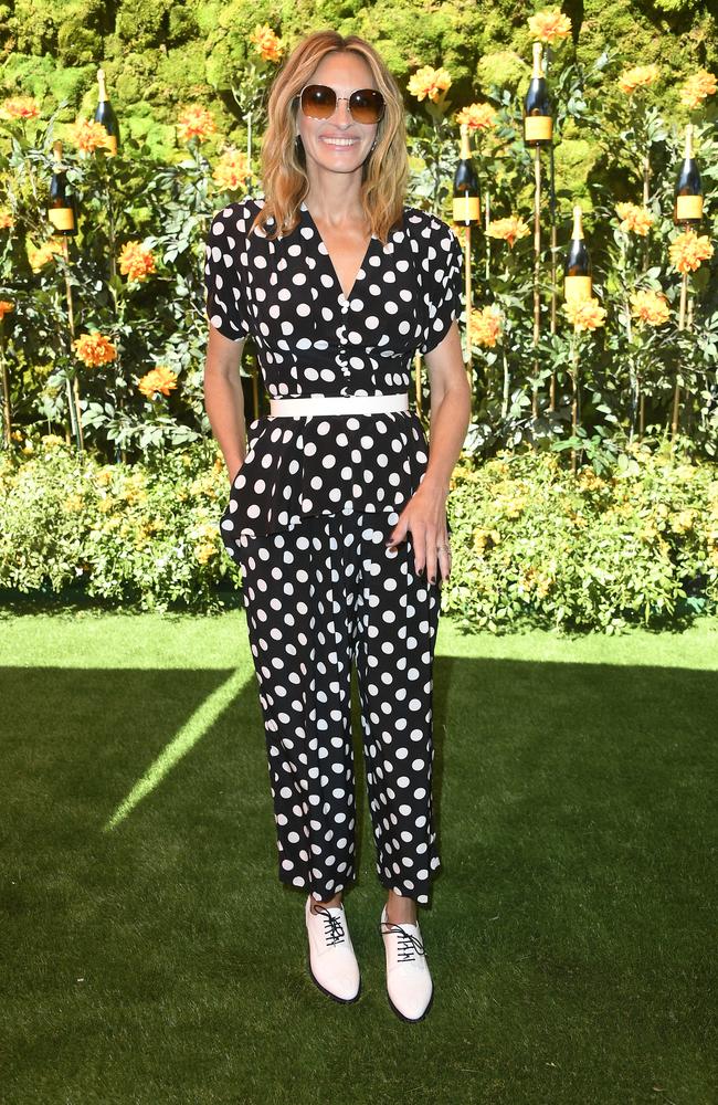 Julia Roberts stunned in a polka dot jumpsuit at the high brow event. Picture: Steve Granitz/WireImage