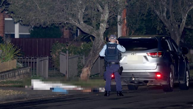 Western Street in Revesby, southwest Sydney, on Saturday night. Picture: Damian Shaw