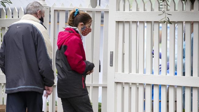 They were let in through a side gate. Picture: Sarah Matray