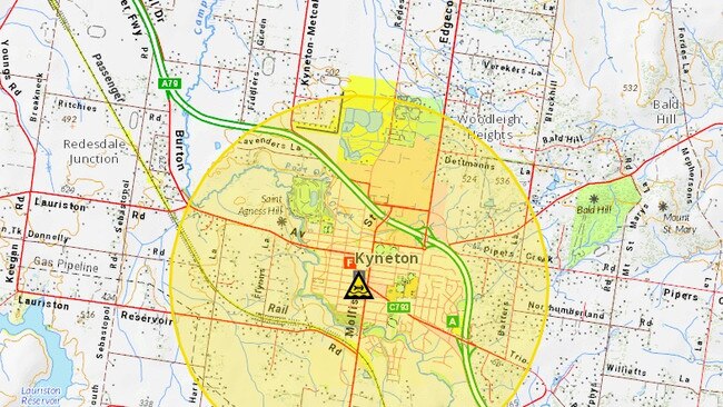 Kyneton residents have been warned of a potential contamination to their water supply. Picture: VicEmergency