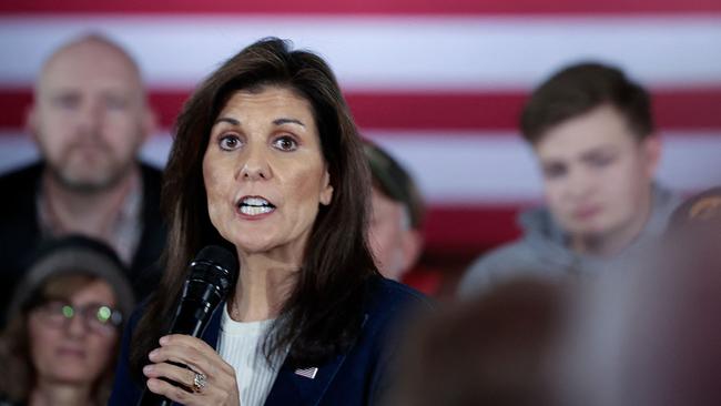 Republican presidential candidate Nikki Haley during a campaign event in Iowa. Picture: Win McNamee/Getty Images