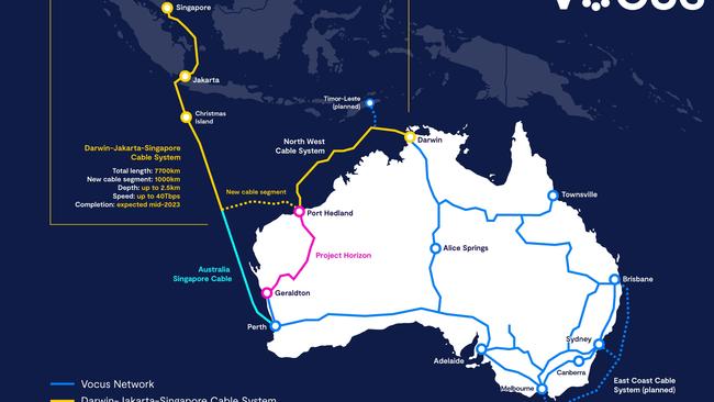 The overall Darwin-Jakarta-Singapore system will be 7700KM long and provide the first direct international connectivity out of Darwin. It is due for completion in mid-2023.