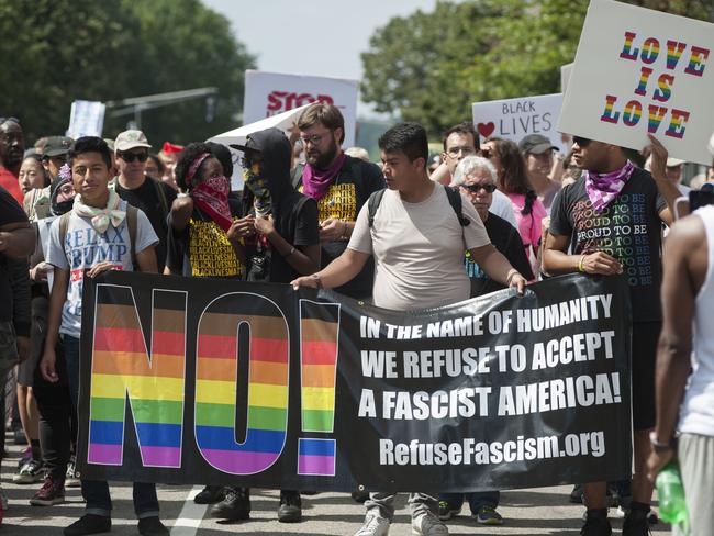 Anti-racism demonstrators in Boston.