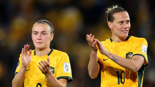 Caitlin Foord and Emily van Egmond have combined to form a dangerous partnership up front. Picture: Getty