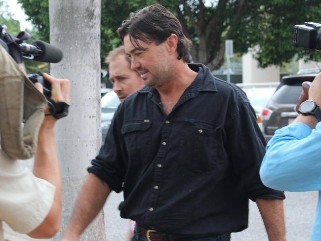 Outback Wrangler Matt Wright leaves the Supreme Court in Darwin after a brief call over hearing on March 14, 2024. Picture: Jason Walls