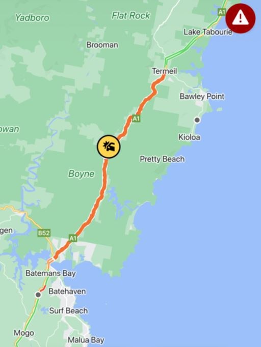 The fatal crash occurred on the Princes Hwy at East Lynne. Picture: Live Traffic NSW