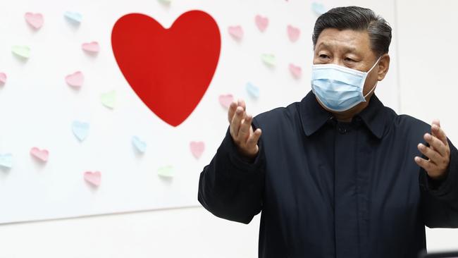 Xi Jinping inspecti a centre for disease control and prevention in Beijing this week. Picture: AP