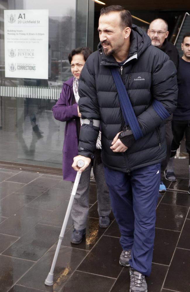 After the attack he was forced to rely on crutches. Picture: AP Photo/Mark Baker, File.