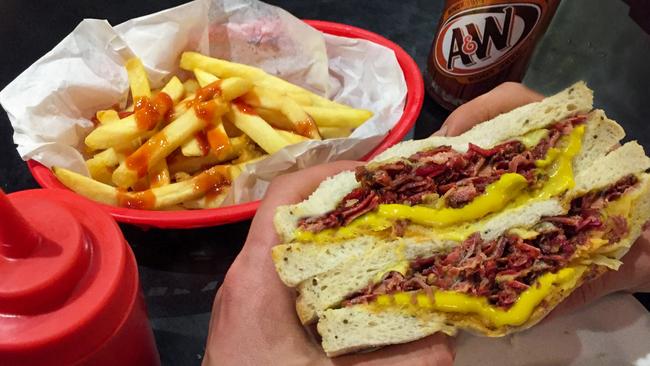 Bernie's Diner’s hot pastrami sandwich. Picture: Jenifer Jagielski