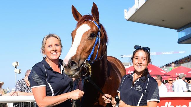 Mishani Lily led all the way to land Donna Standbridge her first city winner at Doomben. Picture: Natasha Wood/Trackside Photography