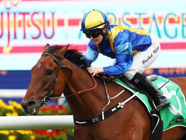 SYDNEY, AUSTRALIA - MAY 25: Rachel King riding Iknowastar  wins Race 8 Fujitisu AirstageÃÂ during the "Sporting Chance Cancer Foundation Raceday" - Sydney Racing at Royal Randwick Racecourse on May 25, 2024 in Sydney, Australia. (Photo by Jeremy Ng/Getty Images)