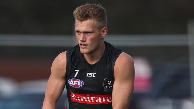 Adam Treloar injured his hamstring again on Thursday night. Picture: Robert Cianflone/Getty Images