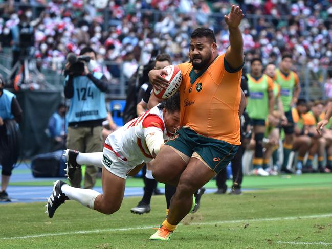 Taniela Tupou returns for the Wallabies this weekend against Wales. Picture: Kenta Harada/Getty Images