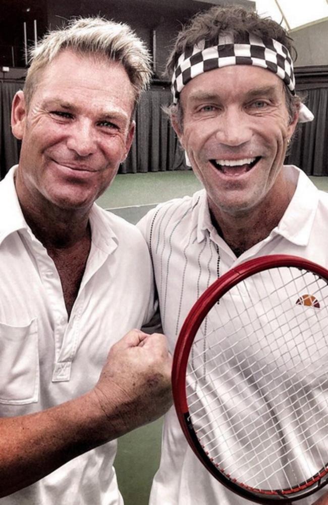 Shane Warne with Pat Cash. Picture: Instagram