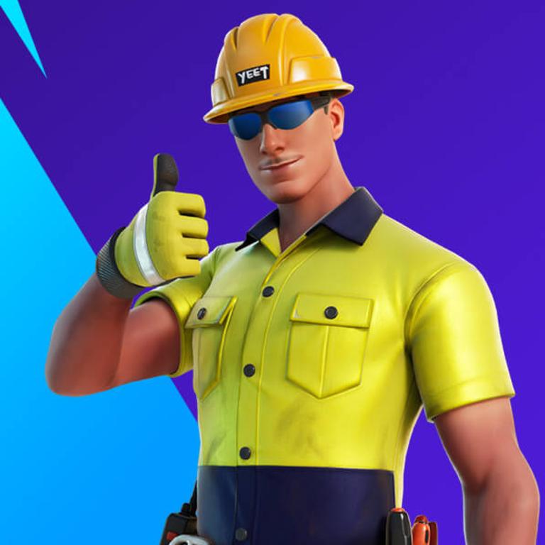 Lazarbeam’s custom ‘tradie’ skin for Fortnite.