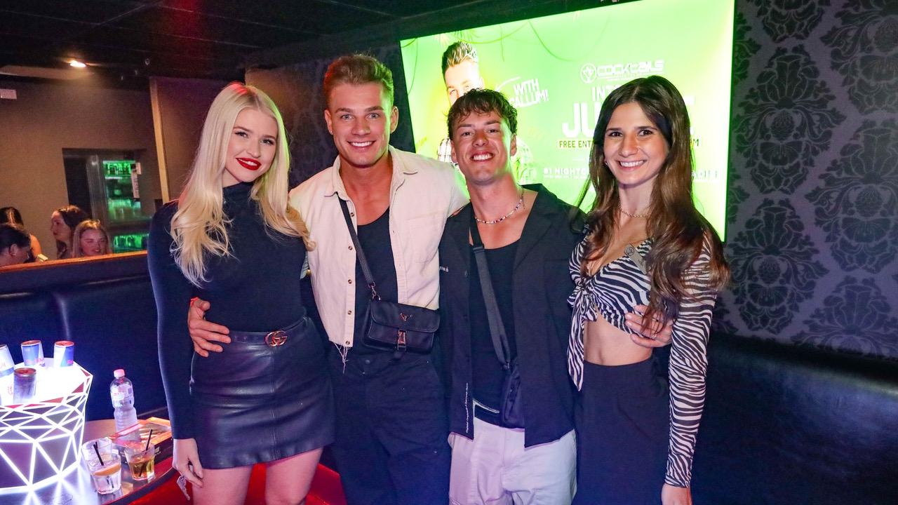 Sophia Harris, Callum Hole, Jordan Dowsett and Yana Simovic at Cocktails Nightclub. Picture: Supplied